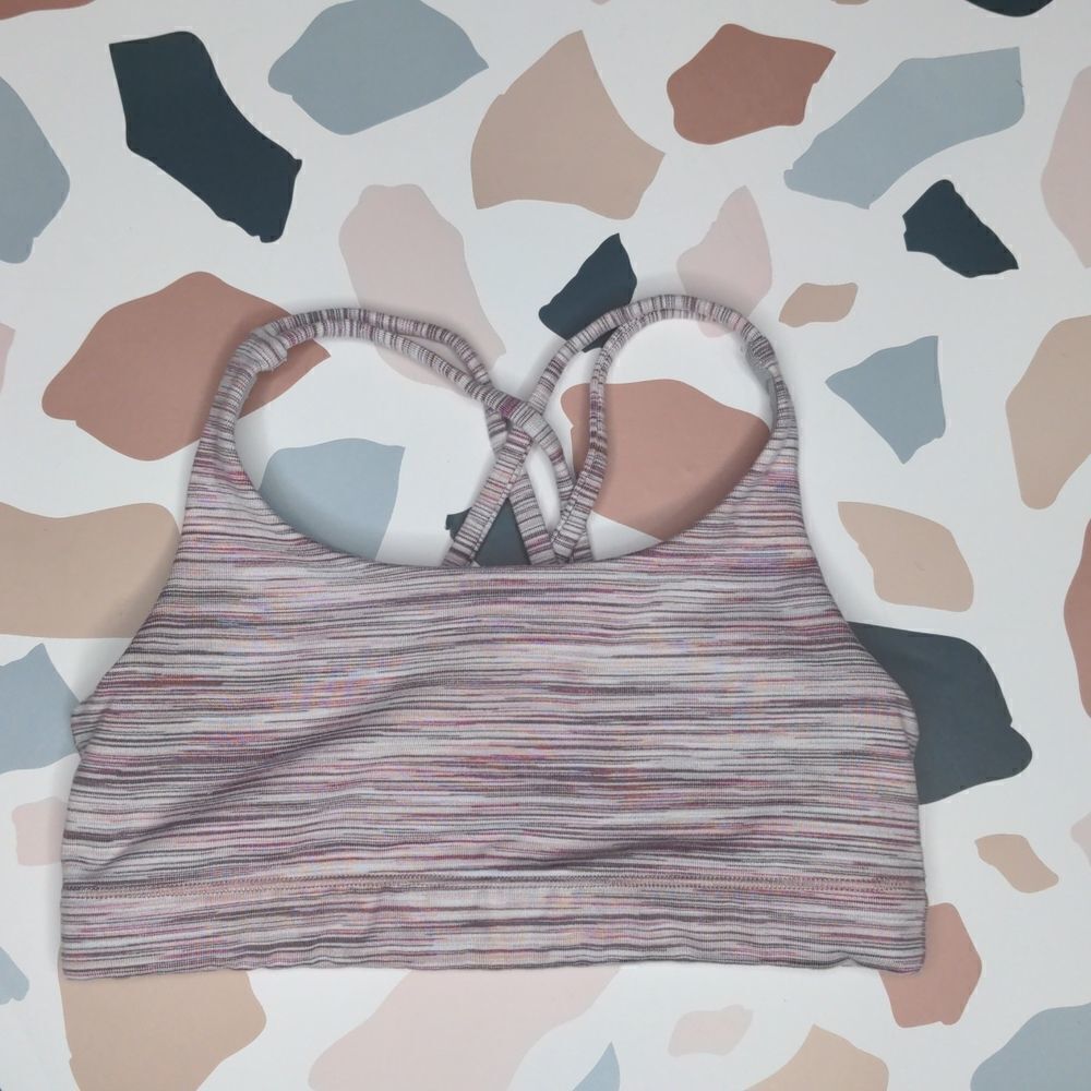 Athleta‎ Girl Pink Space Dye Strappy Sports Bra size S/7